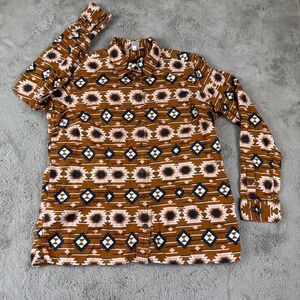 Duluth Trading Co. Aztec Print‎ Button Down Long Sleeve Shirt Western Large